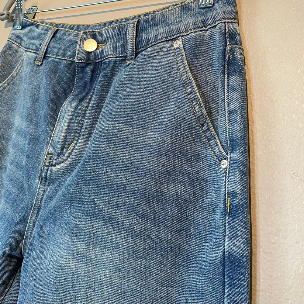 Commense Front Split Hem Classic Straight Leg Jea… - image 7